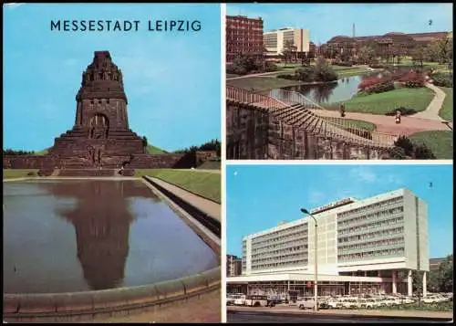 Leipzig Völkerschlachtdenkmal  Hauptbahnhof Interhotel Stadt Leipzig 1978