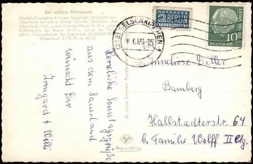 Ansichtskarte Körbecke (Möhnesee) Luftbild Möhnesee, Sperrmauer 1955