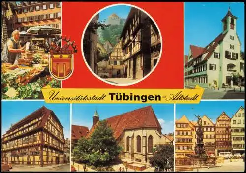 Ansichtskarte Tübingen Mehrbildkarte der Altstadt, Stadtteilansichten 1980