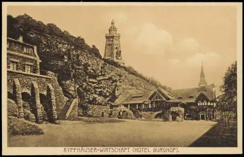 Ansichtskarte Kyffhäuserland Kyffhäuser Wirtschaft Hotel Burghof 1922