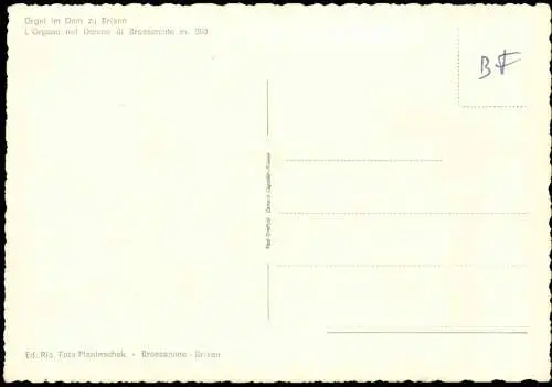Cartolina Brixen Bressanone Orgel im Dom zu Brixen 1950