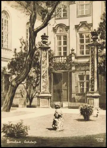 Postcard Breslau Wrocław Schloss (Castle Building) 1960