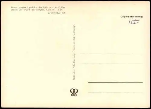 Autun Musée lapidaire Kapitell aus der Kathedrale: Der Traum der Magier 1960