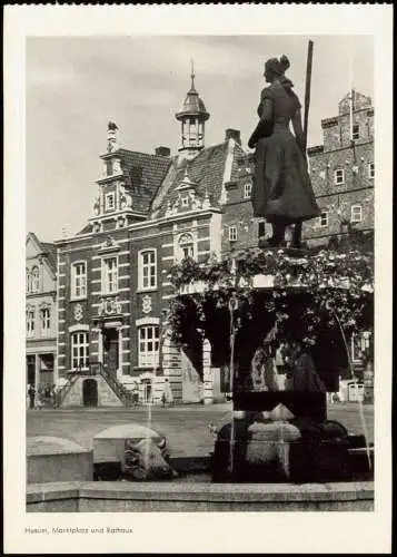 Ansichtskarte Husum Marktplatz und Rathaus 1960