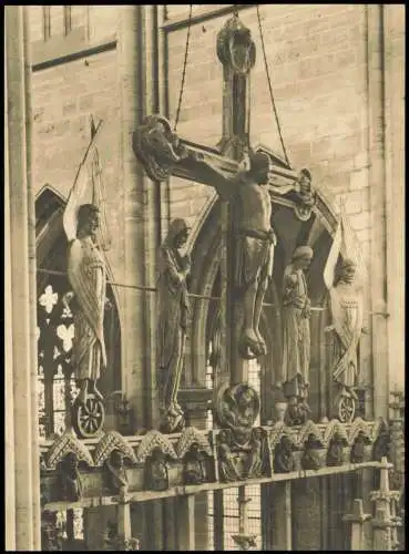 Halberstadt Dom zur DDR-Zeit Die spätromanische Triumphkreuzgruppe 1959