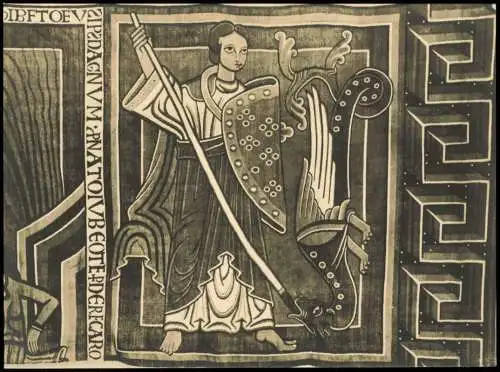 Halberstadt Dom zur DDR-Zeit Hl. Michael, den Drachen tötend 1959