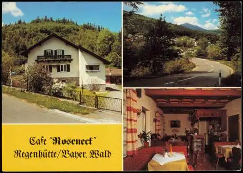 Ansichtskarte Regenhütte Cafe "Roseneck" (Mehrbildkarte) 1975