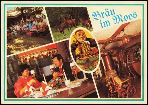 Tüßling Tüssling Mehrbildkarte Privater Brauereigasthof Bräu im Moos 1990