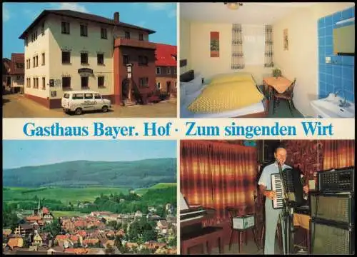 Ansichtskarte Burgsinn Gasthaus Bayer. Hof Zum singenden Wirt 4 Bild 1968