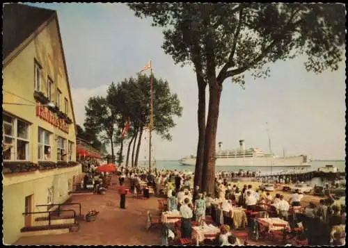 Schulau-Wedel FÄHRHAUS SCHULAU Willkomm Höft - Schiffsbegrüssung 1965