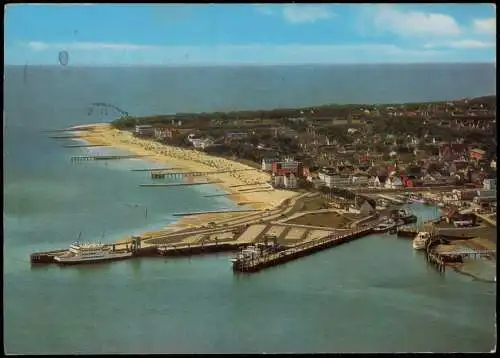 Ansichtskarte Wyk (Föhr) Luftbild Hafen Fähre 1977
