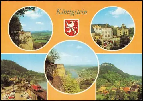 Königstein (Sächsische Schweiz) Festung, Eisenbahn, Panorama 1985/1983