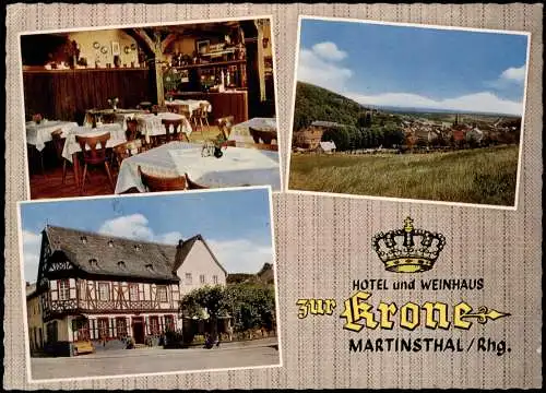 Martinsthal-Eltville am Rhein  Neudorf Hotel Weinhaus zur Krone 3B 1974