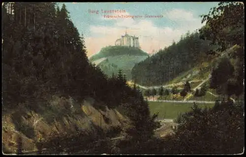 Lauenstein Ludwigsstadt Bahnstrecke Fränkisch-Thüring Grenzwarte Burg   1913