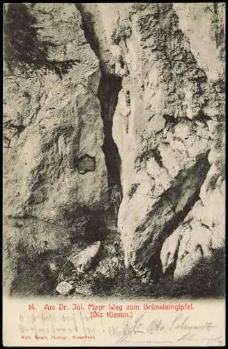 Ansichtskarte Oberaudorf Am Dr. Jul. Mayr Weg zum Brünsteingipfel. 1909