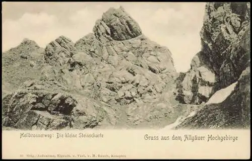 Oberstdorf (Allgäu) Heilbronnerweg: Die kleine Steinscharte 1906