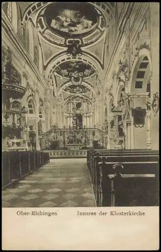 Ansichtskarte Oberelchingen-Elchingen Inneres der Klosterkirche 1937