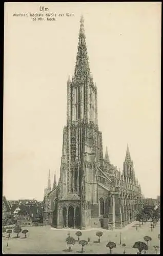 Ansichtskarte Ulm a. d. Donau Partie am Ulmer Münster 1914