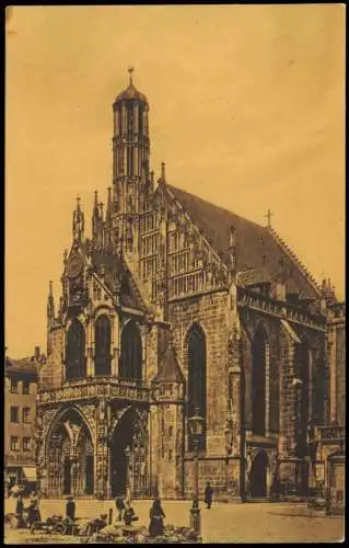 Ansichtskarte Nürnberg Frauenkirche Markttreiben 1908