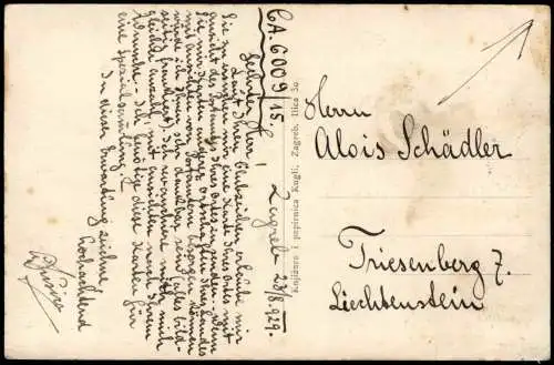 Postcard Zagreb Hrv. Narodno Kazalište. Fotokarte 1929