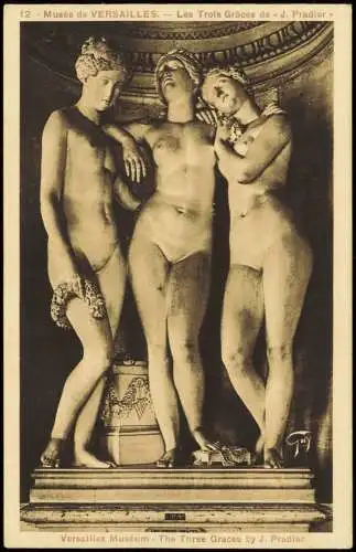 CPA Versailles Muséum - The Three Graces by J. Pradier 1918