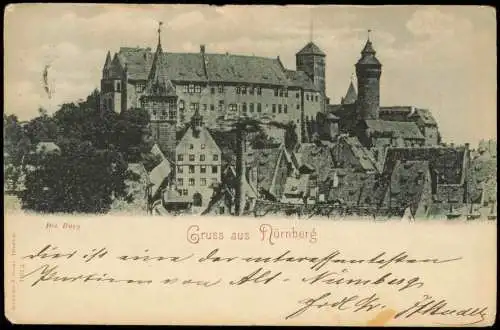 Ansichtskarte Nürnberg Nürnberger Burg Seitenansicht 1908
