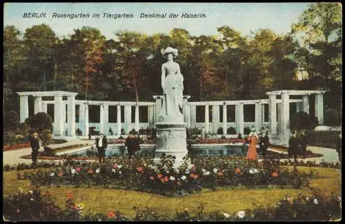 Tiergarten Berlin Rosengarten im Tiergarten Denkmal    1915  Feldpost Döberitz