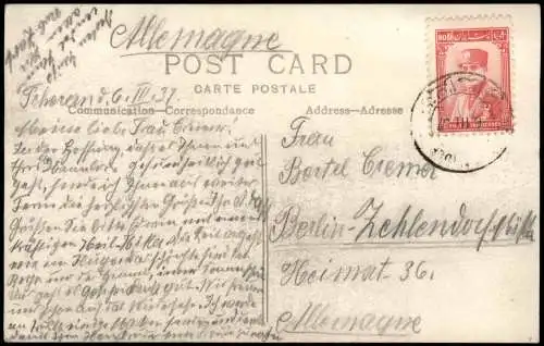 Postcard Teheran Straßenszene 1937  Iran Persien