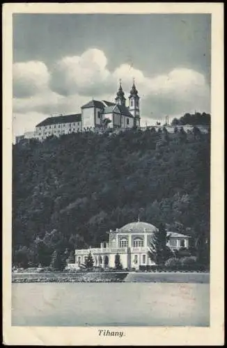 Postcard Tihany Stadt 1941  Roter Zensurstempel WK2