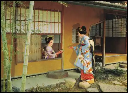 Postcard Japan Maiko in the Room for Ceremonial Tea, Kyoto Nippon 1973