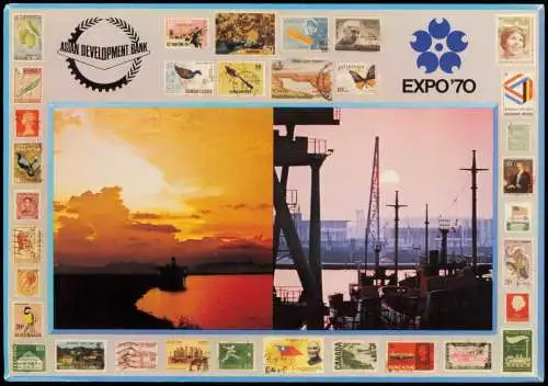 Osaka Ōsaka-shi (大阪市) EXPO Briefmarken 2 Bild Nippon Japan 1970