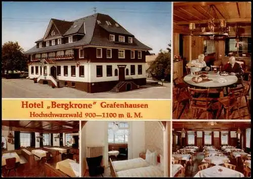 Ansichtskarte Grafenhausen Hotel Bergkrone 5 Bild innen 1979