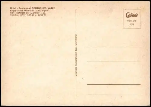 Handorf-Münster (Westfalen) Hotel Restaurant DEUTSCHER VATER - Gastraum 1970