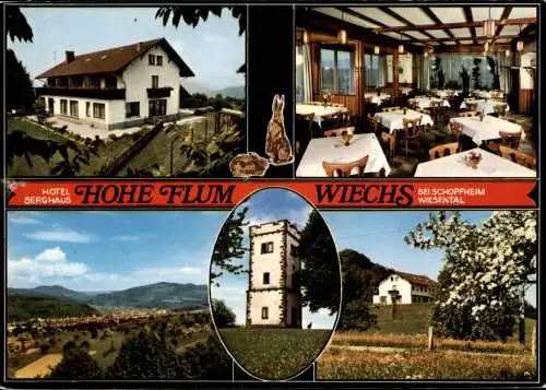 Ansichtskarte Wiechs-Schopfheim Hotel Berghaus HOHE FLUM 5 Bild 1979