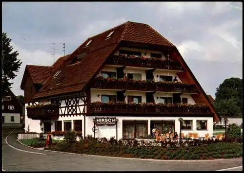 Ansichtskarte Langenbrand-Schömberg (Schwarzwald) GASTHOF PENSION HIRSCH 1976