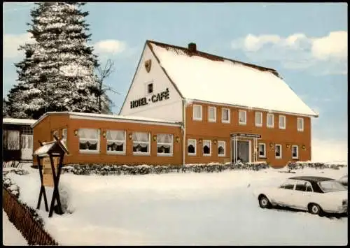 Hahnenklee-Goslar Bockswiese Pension Café Sonnenschein im Winter 1971