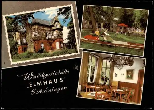Ansichtskarte Schöningen (Elm) Ausflugslokal Elmhaus 3 Bild Spielplatz 1973