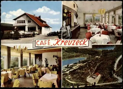 Ansichtskarte Hahnenklee-Goslar Café „Kreuzeck" Luftbild Gastraum 4B 1962