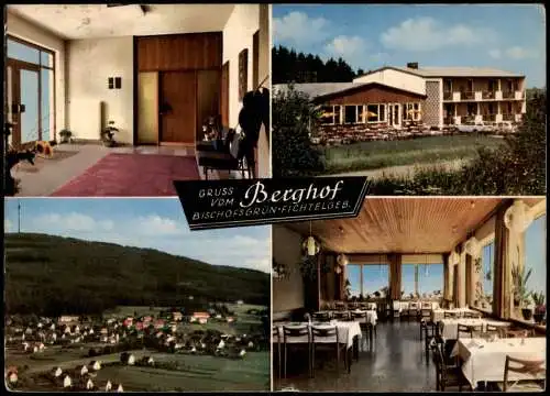 Ansichtskarte Bischofsgrün 4 Bild Berghof Gastraum 1968