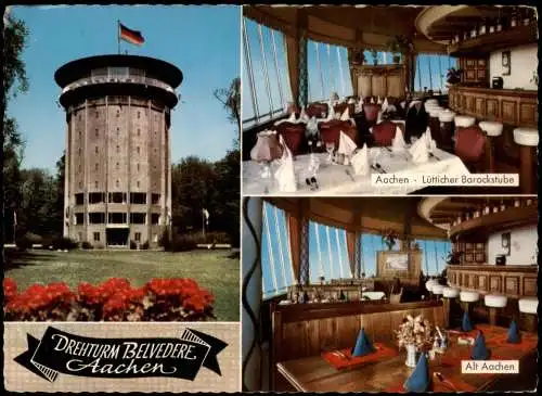 Ansichtskarte Aachen Drehturm Belvedere 3 Bild Barockstube 1969