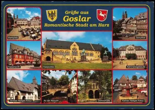 Goslar Mehrbildkarte u.a. Marktplatz  Kaiserpfalz Schuhhof Kämmereigebäude 1980