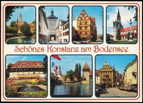 Konstanz Mehrbildkarte mit diversen Ortsansichten u. Gebäuden 1990