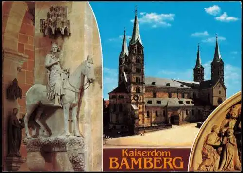 Ansichtskarte Bamberg 2-Bild-Karte Kaiserdom Dom 1970