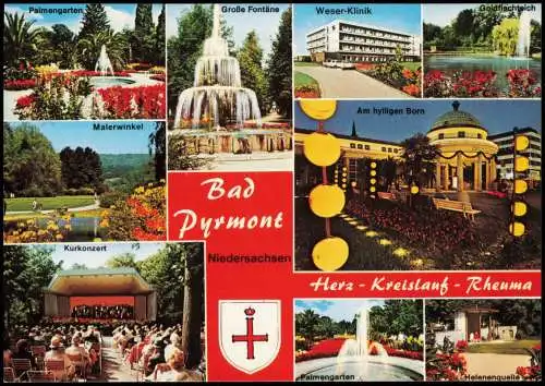 Bad Pyrmont  Palmengarten Große Fontäne Weser-Klinik Goldfischteich 1980