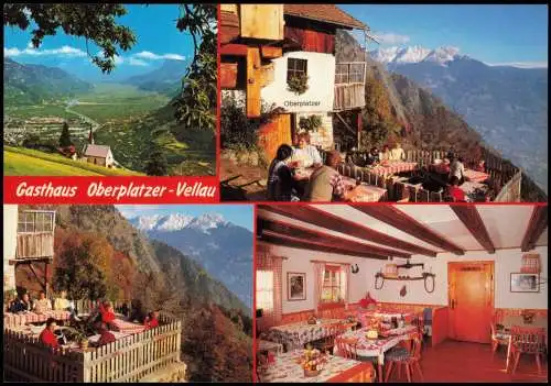 Trentino-Südtirol Mehrbildkarte mit Gasthaus Oberplatzer-Vellau 1980