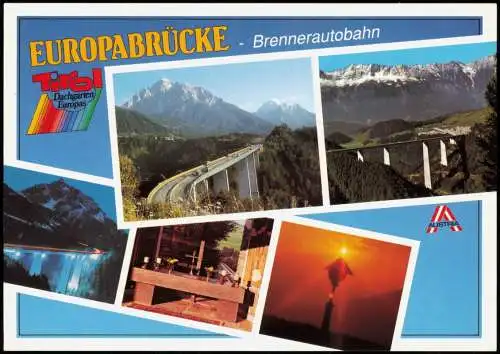Innsbruck Mehrbildkarte Region Schönberg EUROPABRÜCKE - Brennerautobahn 1990