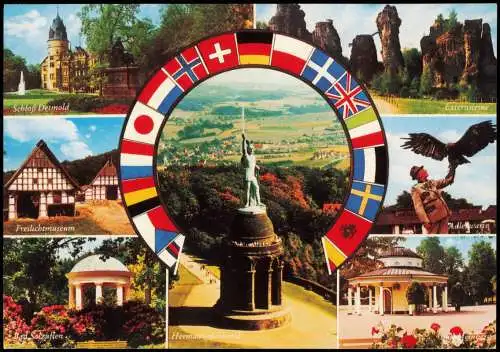 Hiddesen-Detmold Mehrbildkarte Hermannsdenkmal Teutoburger Wald b. Detmold 1994
