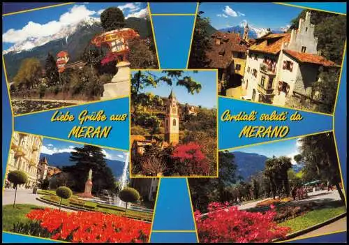 Cartolina Meran Merano Mehrbildkarte Cordiali saluti da MERANO 1990