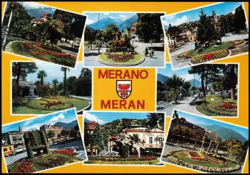 Cartolina Meran Merano Mehrbildkarte MERAN Promenade Die Blumenbeete 1980