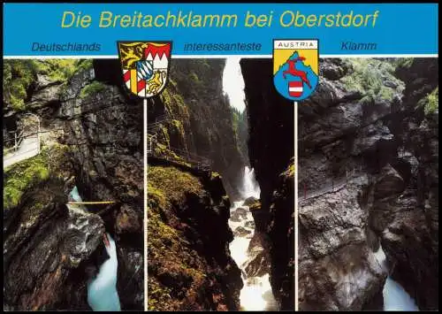 Tiefenbach-Oberstdorf (Allgäu) Mehrbildkarte mit der Breitachklamm 1990
